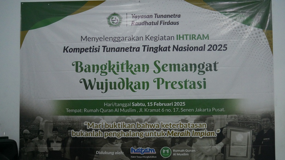 Kompetisi Tunanetra Tingkat Nasional Digelar di Rumah Quran Al Muslim